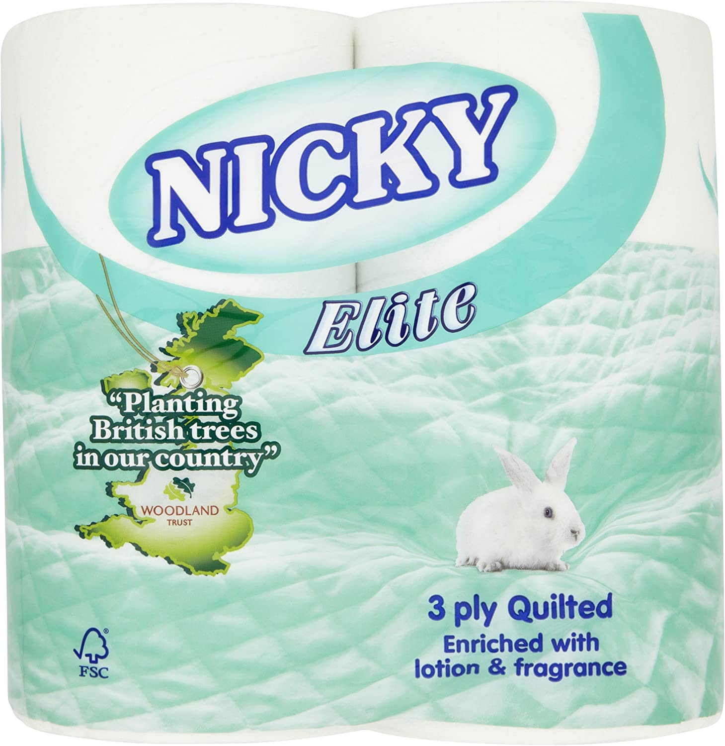 Nicky Elite Enriched with Lotion & Fragrance 3 Ply Quilted 4 Rolls RRP £2.99 CLEARANCE £2.50